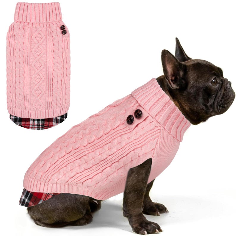 KYEESE Dog Sweater Stretchy Soft Pullover Dog Sweaters for Medium Dogs Girl Thick Pet Coat for Fall Winter Cold Weather Warm Turtleneck Medium Dogs Sweater - Image 1